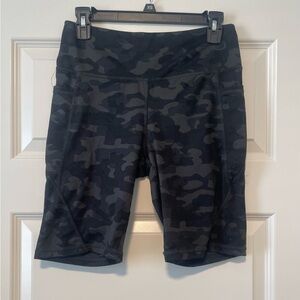 Women's Black Camo Biker Shorts